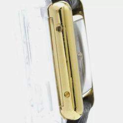 Cartier Tank Vermeil Gold Plated Leater Hand-Winding Ladies Watch 20 mm