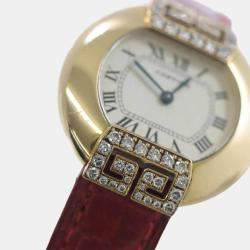 Cartier Ivory 18KYG Quartz Ellipse WB600851 Diamond  Watch