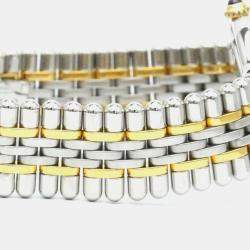 Pre Owned Cartier Silver Gold Plated Stainless Steel Must Quartz Women's Wristwatch 28 mm