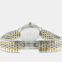Pre Owned Cartier Silver Gold Plated Stainless Steel Must Quartz Women's Wristwatch 28 mm