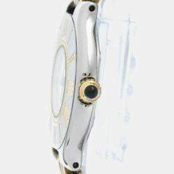 Pre Owned Cartier Silver Gold Plated Stainless Steel Must Quartz Women's Wristwatch 28 mm