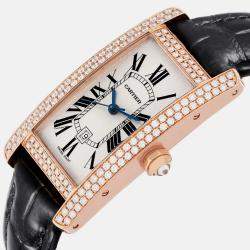 Cartier Tank Americaine Midsize Rose Gold Diamond Ladies Watch 23.0 mm