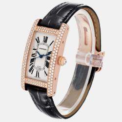 Cartier Tank Americaine Midsize Rose Gold Diamond Ladies Watch 23.0 mm