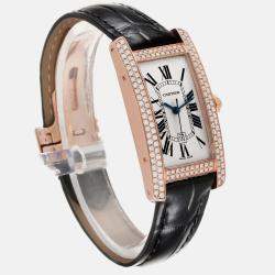 Cartier Tank Americaine Midsize Rose Gold Diamond Ladies Watch 23.0 mm