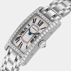 Cartier Tank Americaine White Gold Diamond Ladies Watch 19.0 mm