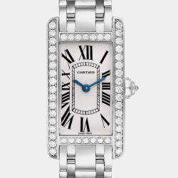 Cartier Tank Americaine White Gold Diamond Ladies Watch 19.0 mm