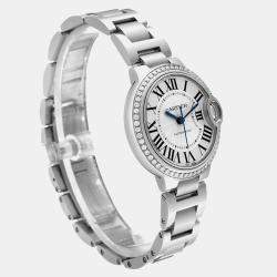 Cartier Ballon Bleu Steel Diamond Bezel Ladies Watch 33.0 mm