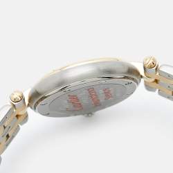 Pre Owned Cartier Silver 18K Yellow Gold And Stainless Steel Panthère Cougar 1057920 Women's Wristwatch 24 mm