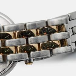 Pre Owned Cartier Silver 18K Yellow Gold And Stainless Steel Panthère Cougar 1057920 Women's Wristwatch 24 mm