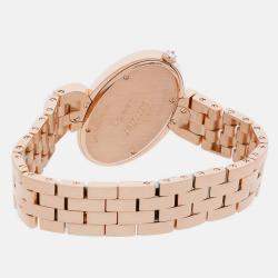 Pre Owned Cartier Silver 18k Rose Gold Delices WG800006 Quartz Women's Wristwatch 38 mm