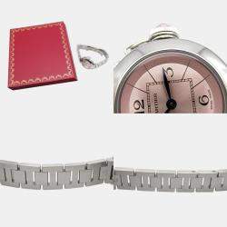 Cartier Pink Stainless Steel Miss Pasha W3140008 Quartz Women's Wristwatch 27 mm