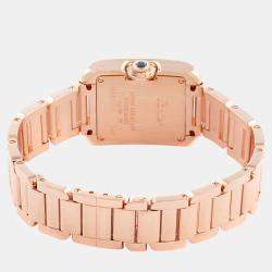 Cartier Tank Anglaise Small Silver Dial Rose Gold Ladies Watch 22.7 mm