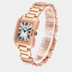 Cartier Tank Anglaise Small Silver Dial Rose Gold Ladies Watch 22.7 mm