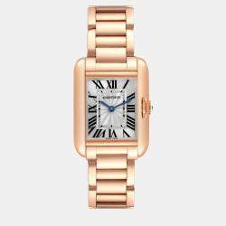 Cartier Tank Anglaise Small Silver Dial Rose Gold Ladies Watch 22.7 mm