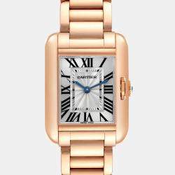 Cartier Tank Anglaise Small Silver Dial Rose Gold Ladies Watch 22.7 mm