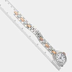 Cartier Silver 18k Rose Gold Stainless Steel Cle de Cartier W2CL0004 Automatic Women's Wristwatch 31 mm