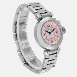 Cartier Miss Pasha Steel Pink Dial Ladies Watch W3140008 27 mm