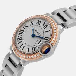 Cartier Ballon Bleu Steel Rose Gold Diamond Ladies Watch 28 mm