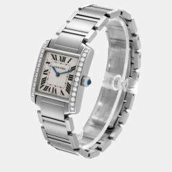 Cartier Tank Francaise Midsize Diamond Steel Ladies Watch 25.0 mm