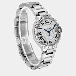 Cartier Ballon Bleu Steel Diamond Bezel Ladies Watch 33.0 mm