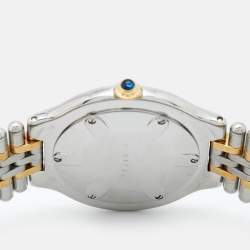 Pre Owned Cartier Silver 18K Yellow Gold Stainless Steel Must De Cartier 21 Women's Wristwatch 31 mm