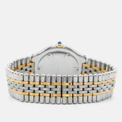 Pre Owned Cartier Silver 18K Yellow Gold Stainless Steel Must De Cartier 21 Women's Wristwatch 31 mm
