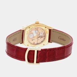 Cartier Silver 18k Yellow Gold Tortue WA504831 Manual Winding Women's Wristwatch 28 mm