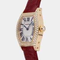 Cartier Silver 18k Yellow Gold Tortue WA504831 Manual Winding Women's Wristwatch 28 mm