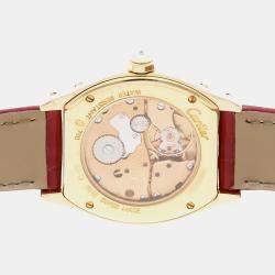 Cartier Silver 18k Yellow Gold Tortue WA504831 Manual Winding Women's Wristwatch 28 mm