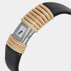 Cartier Silver 18K Yellow Gold Declaration 2611 Quartz Women's Wristwatch 16 mm