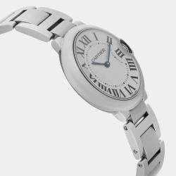 Cartier Silver Stainless Steel Ballon Bleu W69011Z4 Quartz Men's Wristwatch 36 mm