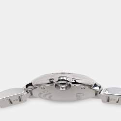 Pre Owned Cartier Silver Stainless Steel Diamond Ballon Bleu 3009 Women's Wristwatch 28 mm