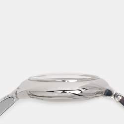 Pre Owned Cartier Silver Stainless Steel Diamond Ballon Bleu 3009 Women's Wristwatch 28 mm