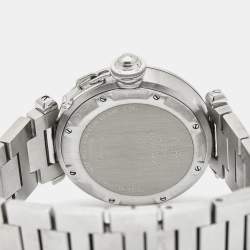 Cartier Black Stainless Steel Pasha De Cartier W31049M7 Unisex Wristwatch 35 mm