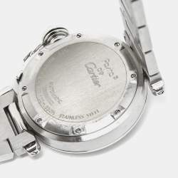 Cartier Black Stainless Steel Pasha De Cartier W31049M7 Unisex Wristwatch 35 mm