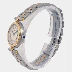 Cartier Beige 18k Yellow Gold Stainless Steel Panthere Vendome 1057920 Quartz Women's Wristwatch 24 mm