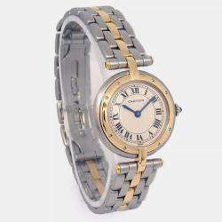 Cartier Beige 18k Yellow Gold Stainless Steel Panthere Vendome 1057920 Quartz Women's Wristwatch 24 mm