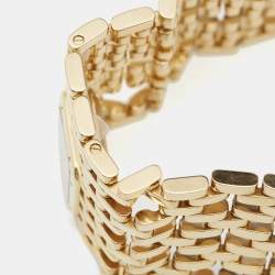 Pre Owned Cartier Silver 18k Yellow Gold Panthere de Cartier Cuff WGPN0018 Women's Wristwatch 31 mm