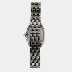 Cartier White Stainless Steel Panthere W4PN0007 Quartz Women's Wristwatch 20 mm