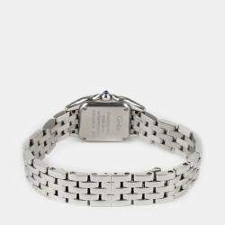Cartier White Stainless Steel Panthere W4PN0007 Quartz Women's Wristwatch 20 mm