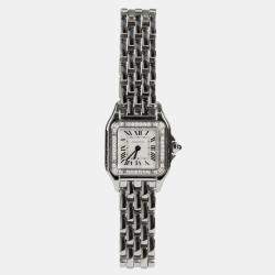 Cartier White Stainless Steel Panthere W4PN0007 Quartz Women's Wristwatch 20 mm