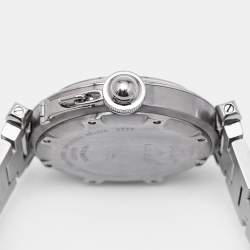 Cartier Black Stainless Steel Pasha De Cartier W31049M7 Unisex Wristwatch 35 mm
