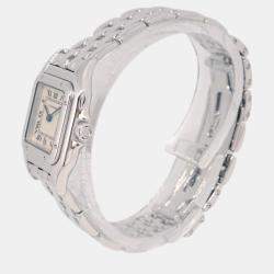 Cartier Beige 18k White Gold Panthere W25016F3 Quartz Women's Wristwatch 22 mm