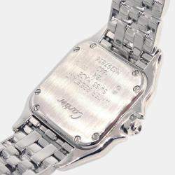 Cartier Beige 18k White Gold Panthere W25016F3 Quartz Women's Wristwatch 22 mm
