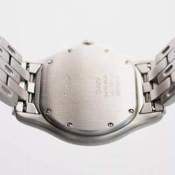Cartier Customised Ivory 0.75CT Diamond Stainless Steel Cougar 987904C Quartz Women's Wristwatch 32mm