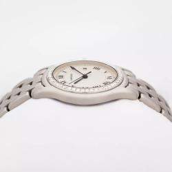 Cartier Customised Ivory 0.75CT Diamond Stainless Steel Cougar 987904C Quartz Women's Wristwatch 32mm