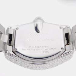Cartier Customised Pink 11.75CT Diamond Stainless Steel Roadster 2675 Quartz Women's Wristwatch 31mm