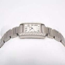 Cartier Customised Red 1.40CT Diamond Stainless Steel  2302 Automatic Women's Wristwatch 28mm