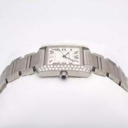 Cartier Customised Red 1.40CT Diamond Stainless Steel  2302 Automatic Women's Wristwatch 28mm