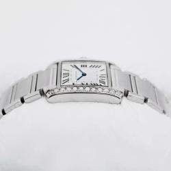 Cartier Customised White Diamond Stainless Steel  2301 Quartz Women's Wristwatch 25mm